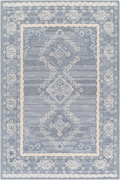 Alena Gray Blue Wool Blend Area Rug - Clearance