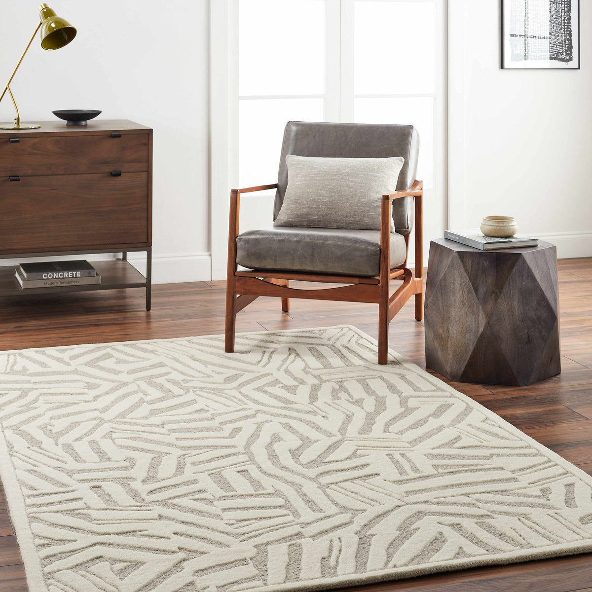 Avian Cream Wool Area Rug - Clearance