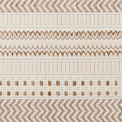 Eiko Beige Textured Saxony Rug with Fringes - Clearance