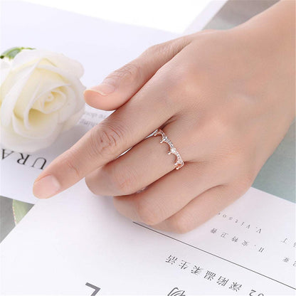 Cubic Zirconia & Rose Goldtone Crown Band Ring
