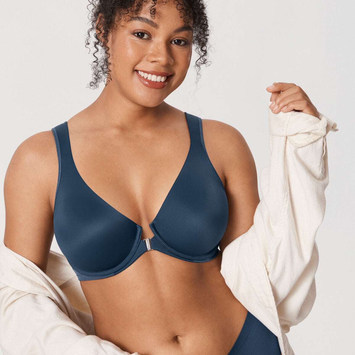 Front Closure Posture Support Underwire Plunge Bra