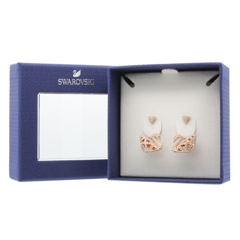 Swarovski Facet Swan Collection Rose Gold Earrings