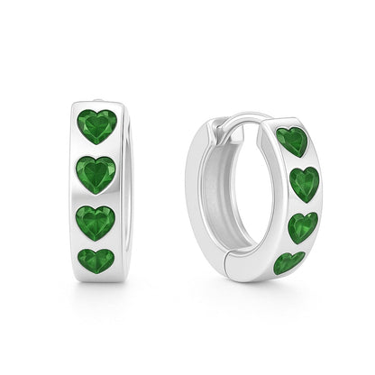 Emerald Heart Hoops