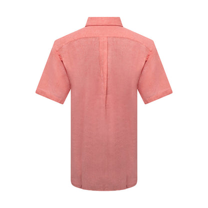 Fynch Hatton Men's Short Sleeve Linen Shirt Coral