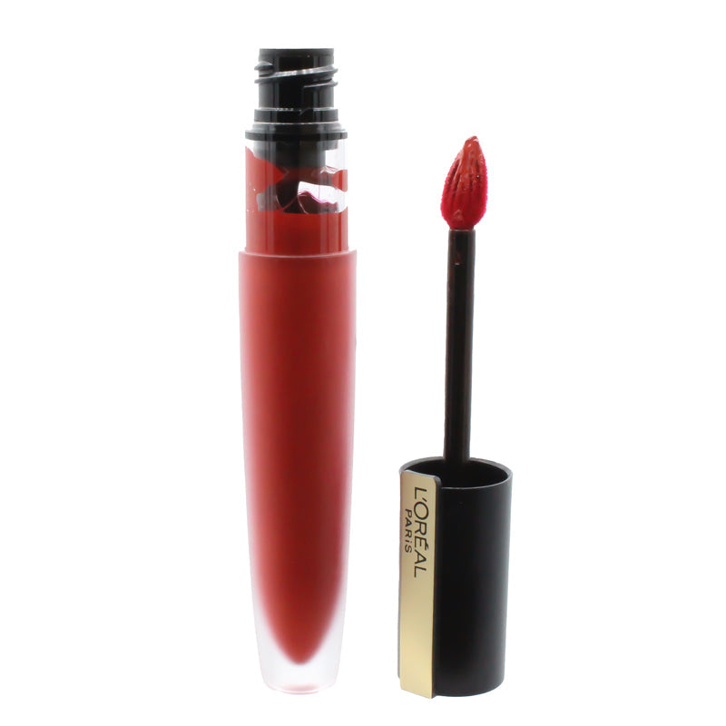 L'Oreal Rouge Signature Matte Red Liquid Lipstick 115 I Am Worth It