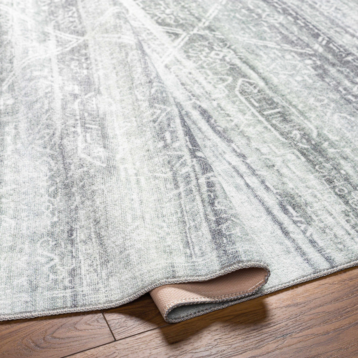Blake Light Gray Washable Area Rug