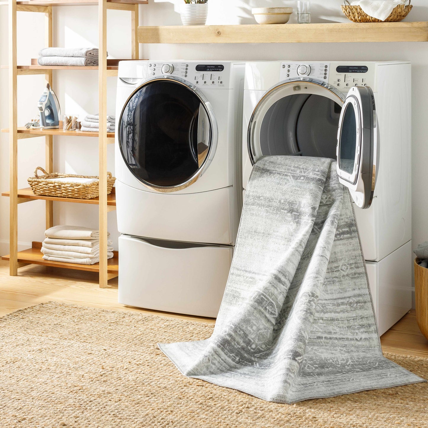 Blake Light Gray Washable Area Rug