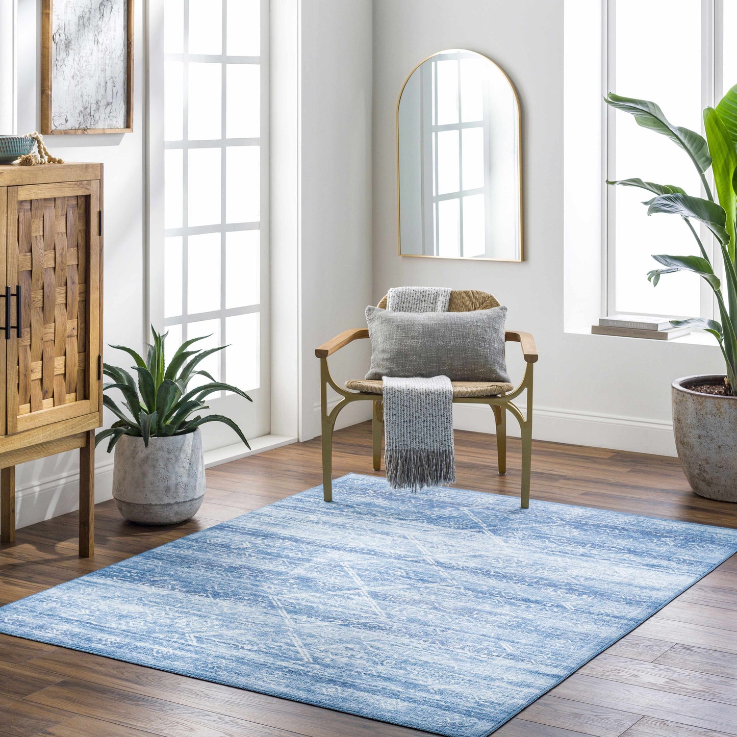 Blake Arctic Sky Washable Area Rug