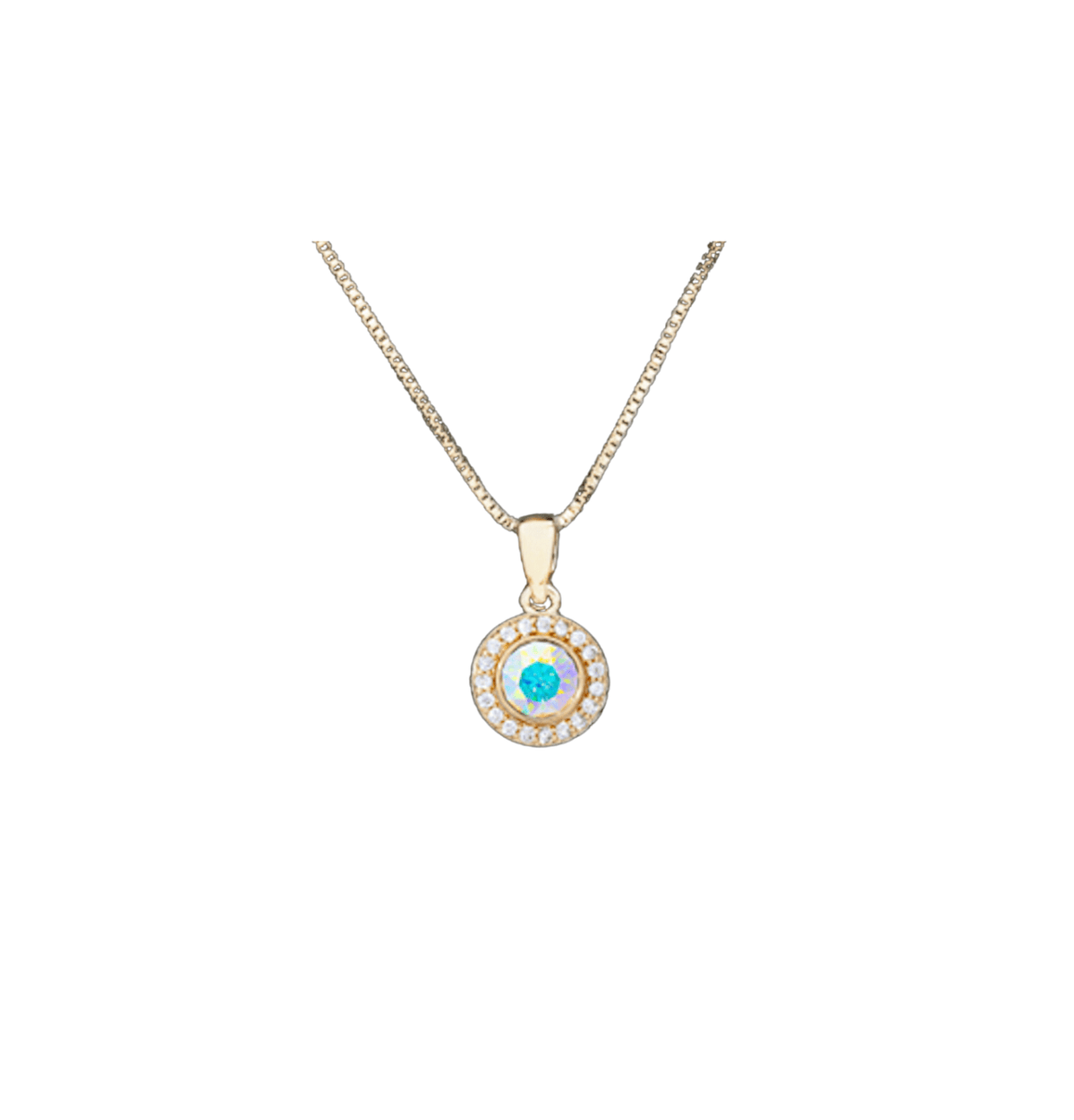 Gold Halo Necklace  Made with Swarovski Crystals by callura