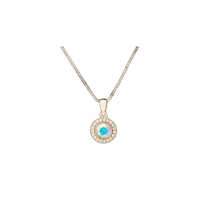 Gold Halo Necklace  Made with Swarovski Crystals by callura