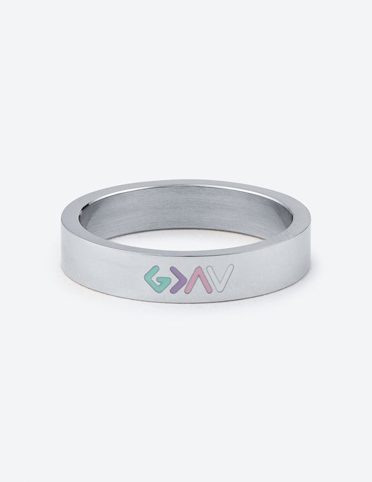 Elevated Faith Silver Enamel Highs and Lows Ring