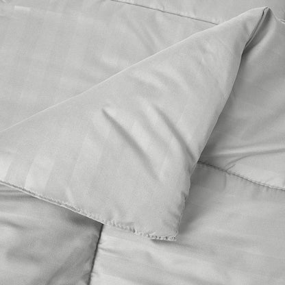 Elegant Comfort 8-Piece Dobby Stripe Comforter Set - Includes 4-Piece Sheet Set with Double Sided Storage Pockets