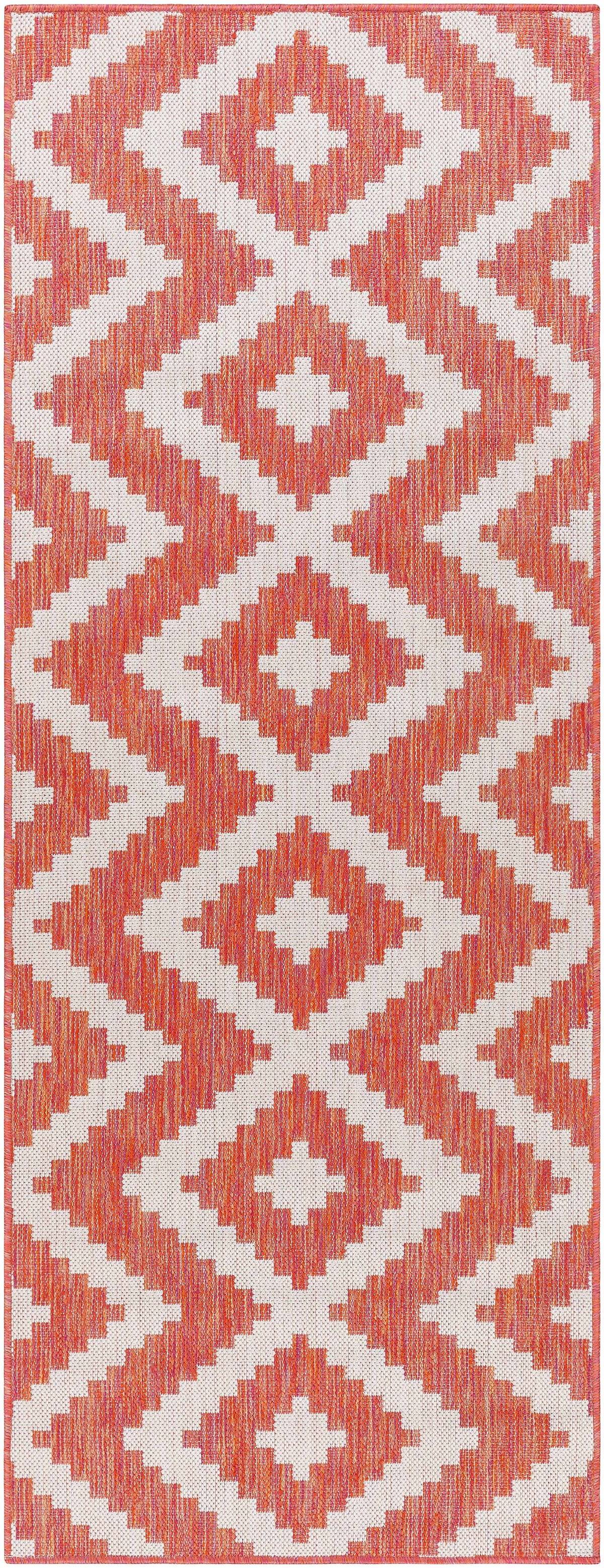 Anke Orange Outdoor Area Rug - Clearance