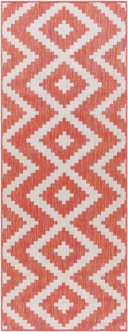 Anke Orange Outdoor Area Rug - Clearance