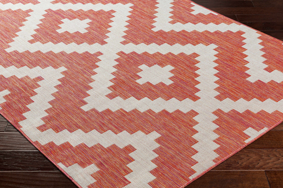 Anke Orange Outdoor Area Rug - Clearance