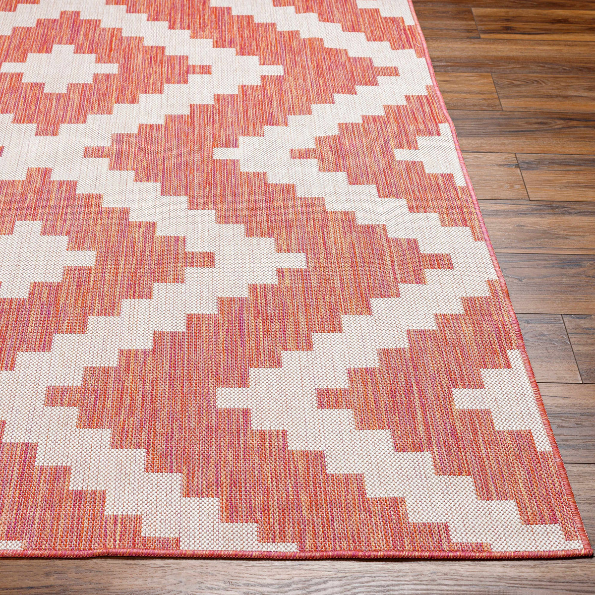 Anke Orange Outdoor Area Rug - Clearance