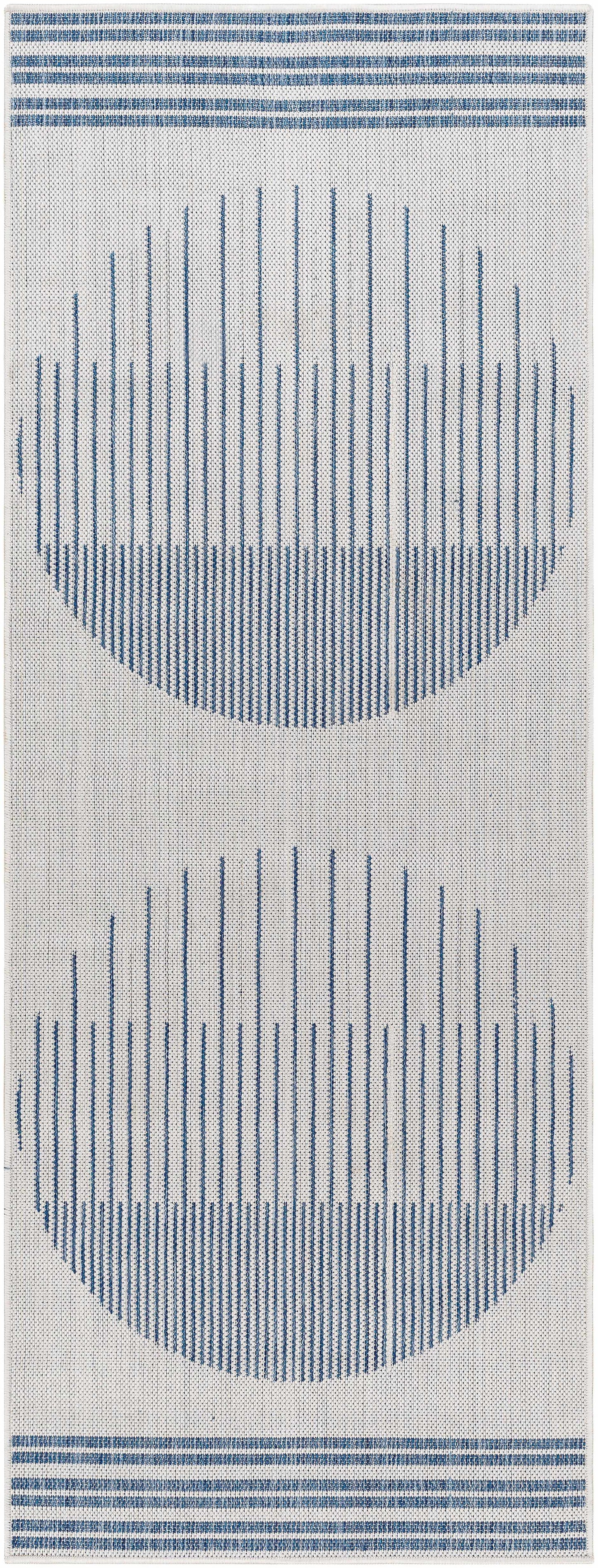 Aviya Blue & Gray Outdoor Area Rug - Clearance