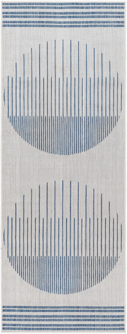 Aviya Blue & Gray Outdoor Area Rug - Clearance