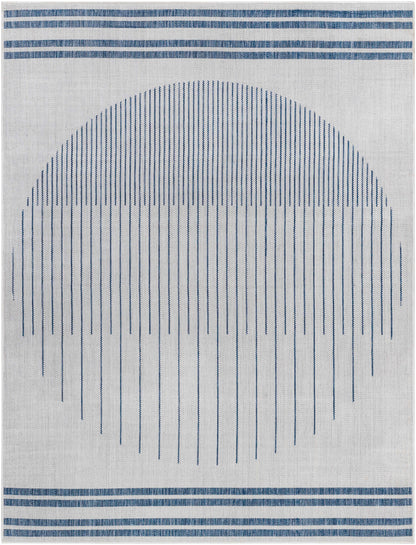 Aviya Blue & Gray Outdoor Area Rug - Clearance