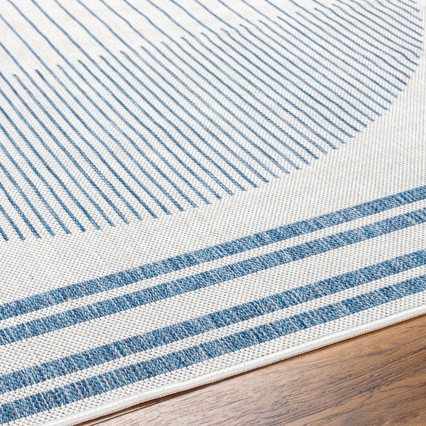 Aviya Blue & Gray Outdoor Area Rug - Clearance