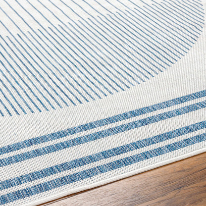 Aviya Blue & Gray Outdoor Area Rug - Clearance