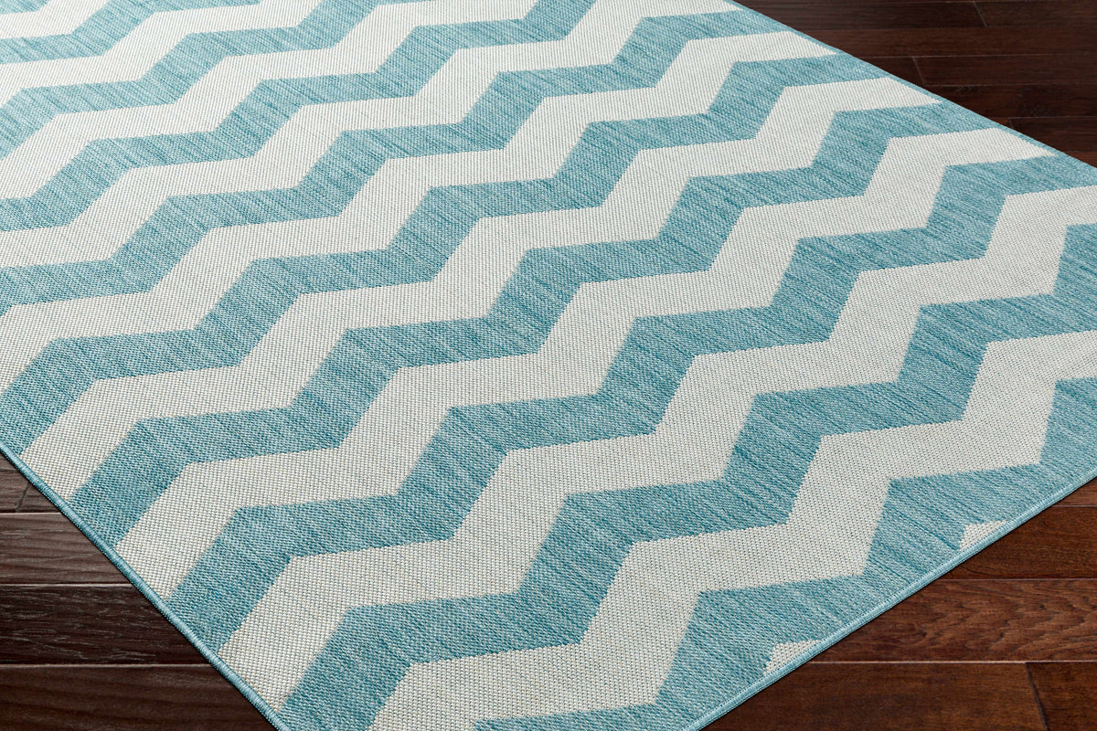 Cheri Thatch Light Blue Outdoor Carpet Area Rug - Clearance