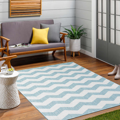 Cheri Thatch Light Blue Outdoor Carpet Area Rug - Clearance