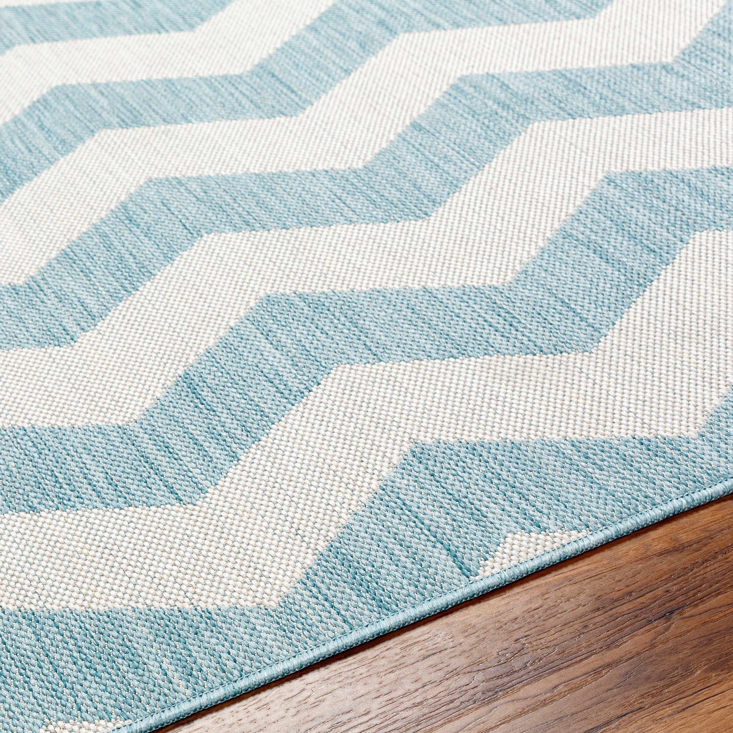 Cheri Thatch Light Blue Outdoor Carpet Area Rug - Clearance