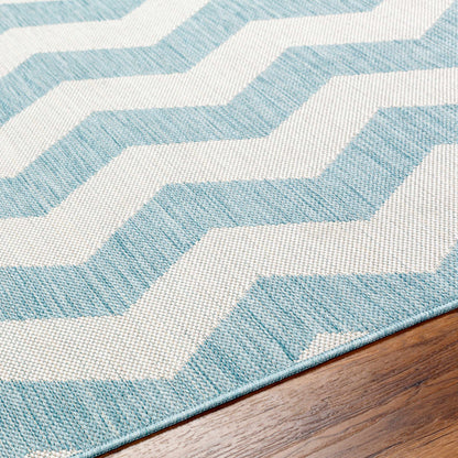 Cheri Thatch Light Blue Outdoor Carpet Area Rug - Clearance