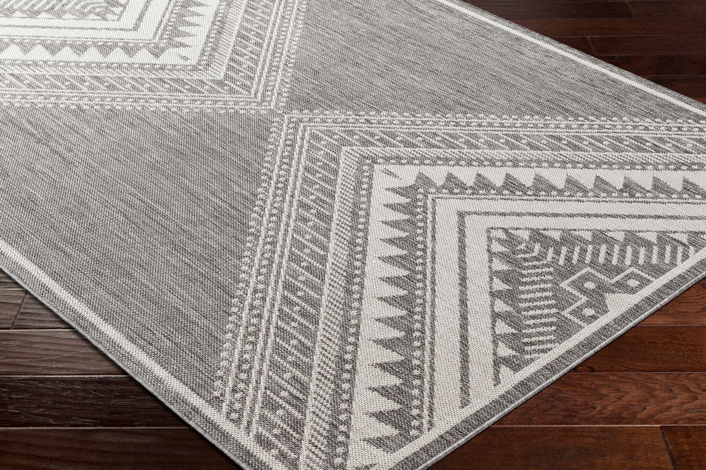 Deana Gray Outdoor Area Rug - Clearance