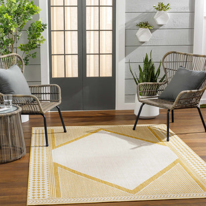Efrem Mustard Outdoor Carpet Area Rug - Clearance