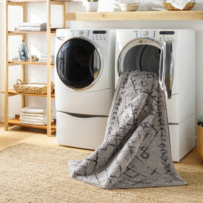 Elyes Gray Washable Area Rug - Clearance