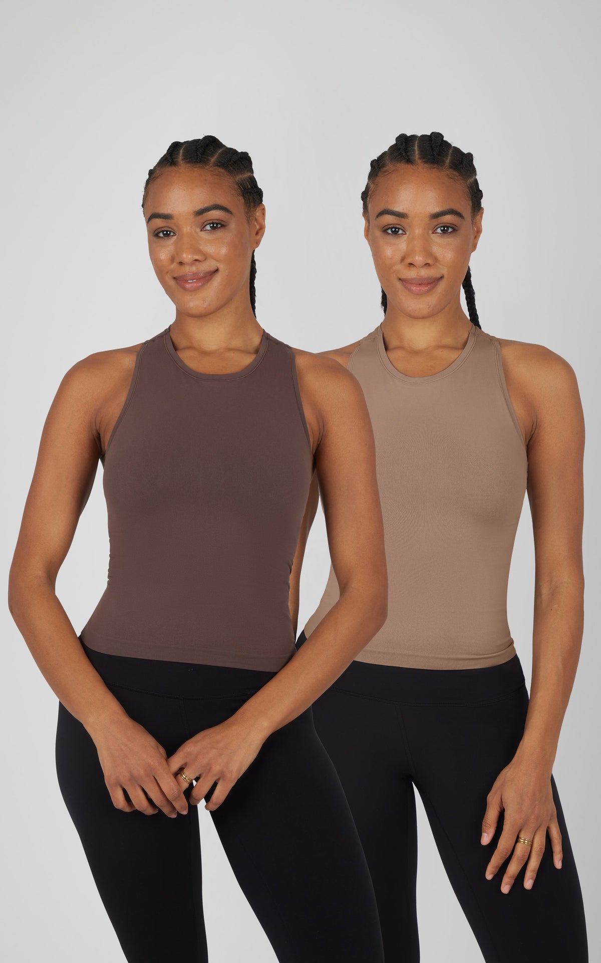 90 Degree by Reflex 2 PK Seamless Racerback Tank Top with Built in Bra