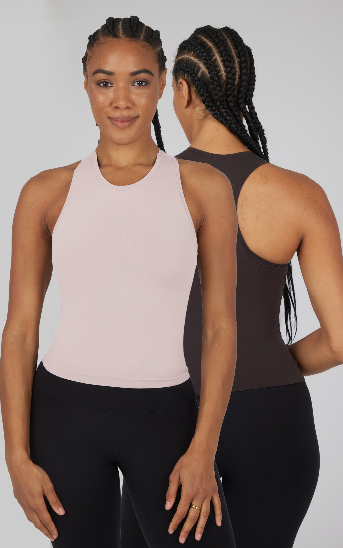 90 Degree by Reflex 2 PK Seamless Racerback Tank Top with Built in Bra