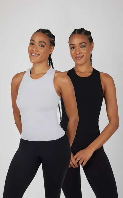 90 Degree by Reflex 2 PK Seamless Racerback Tank Top with Built in Bra