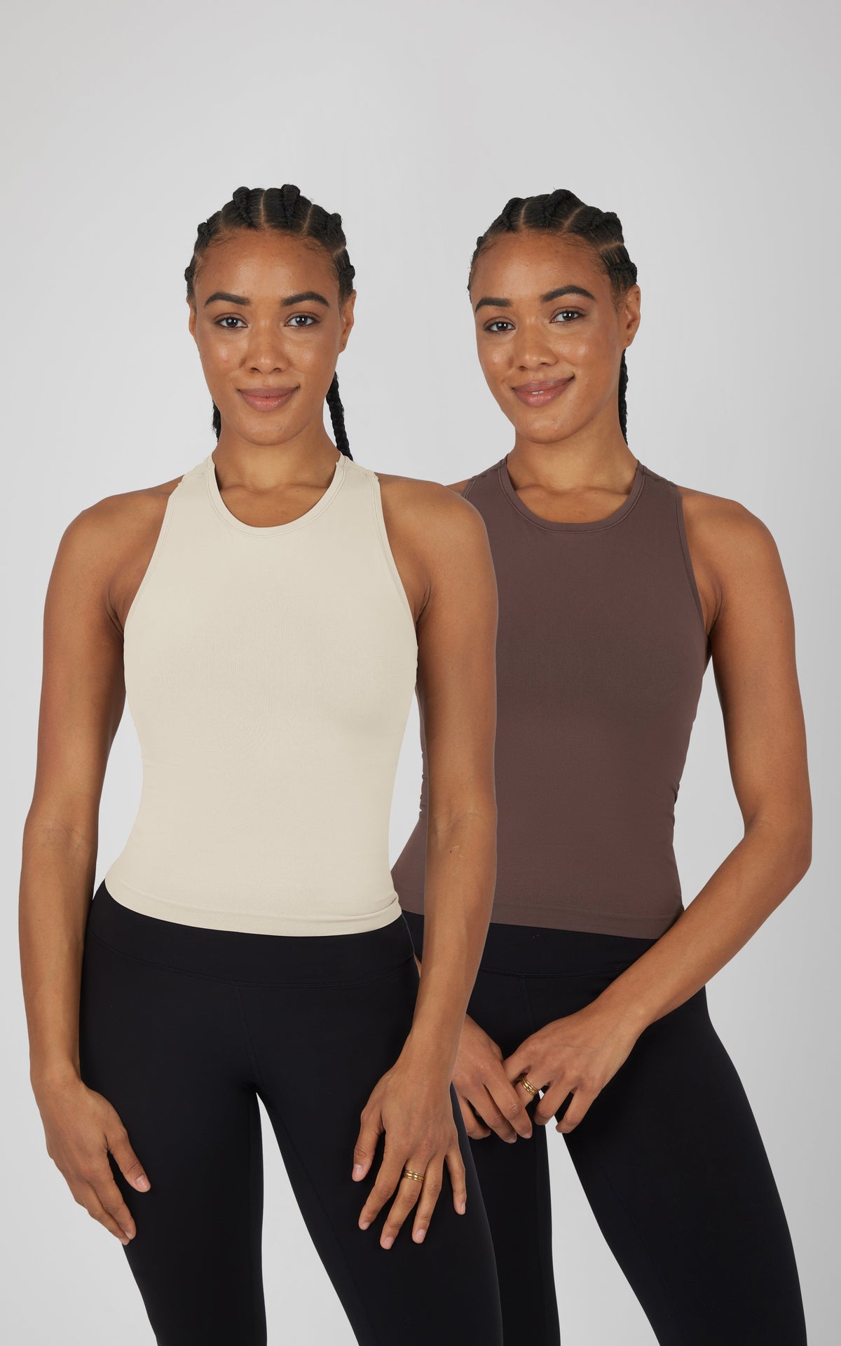 90 Degree by Reflex 2 PK Seamless Racerback Tank Top with Built in Bra