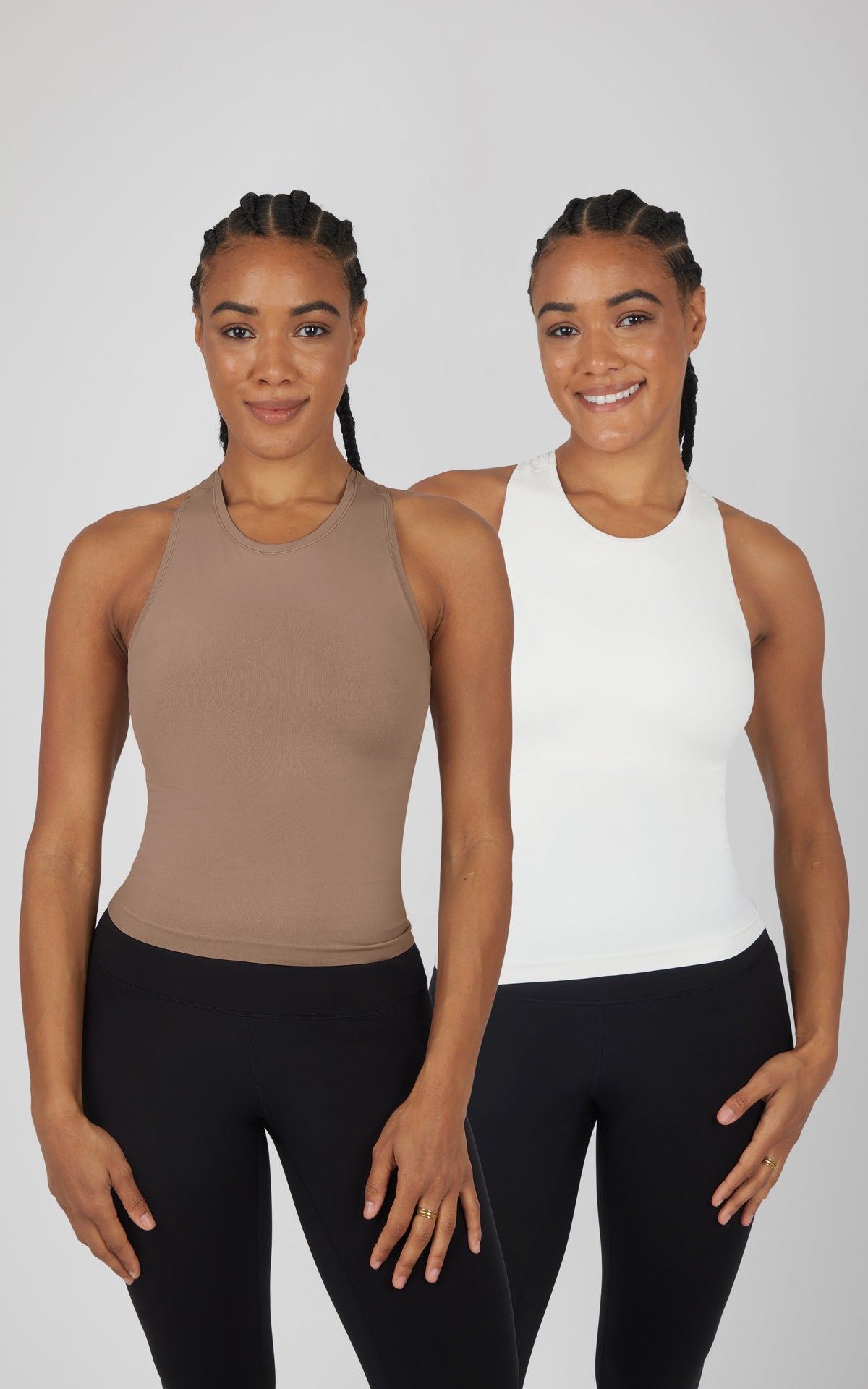 90 Degree by Reflex 2 PK Seamless Racerback Tank Top with Built in Bra