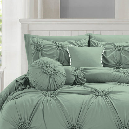 Elegant Comfort 10-Piece Sunflower Comforter Set - Includes 4-Piece Sheet Set with Double Sided Storage Pockets