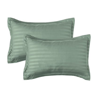 Elegant Comfort 8-Piece Dobby Stripe Comforter Set - Includes 4-Piece Sheet Set with Double Sided Storage Pockets