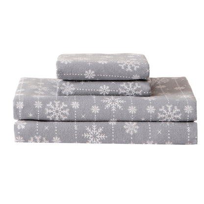 Elegant Comfort 4-Piece Holiday Cotton Flannel Sheet Set - 100% Turkish Cotton