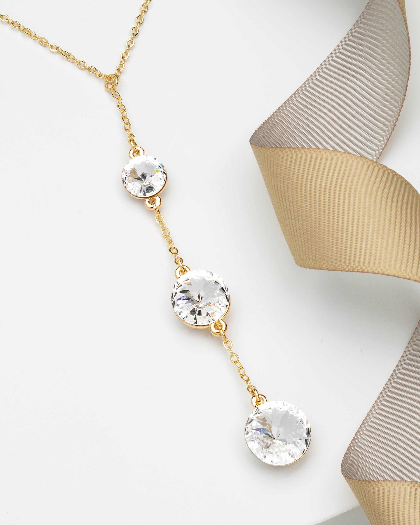 3 Rivoli Crystal Graduated Necklace made with Swarovski