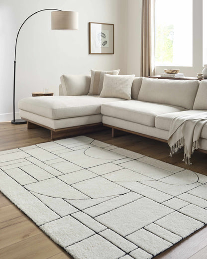 Fusao Rose Cream Area Rug