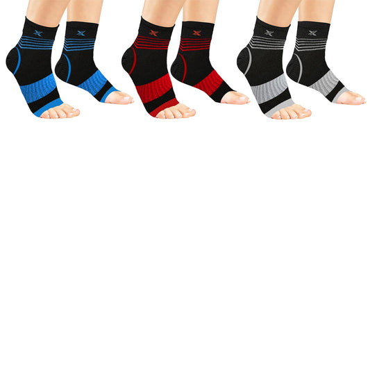 Extreme Fit 3-Pairs Pain Relief Support Ankle Compression Recovery Sleeves