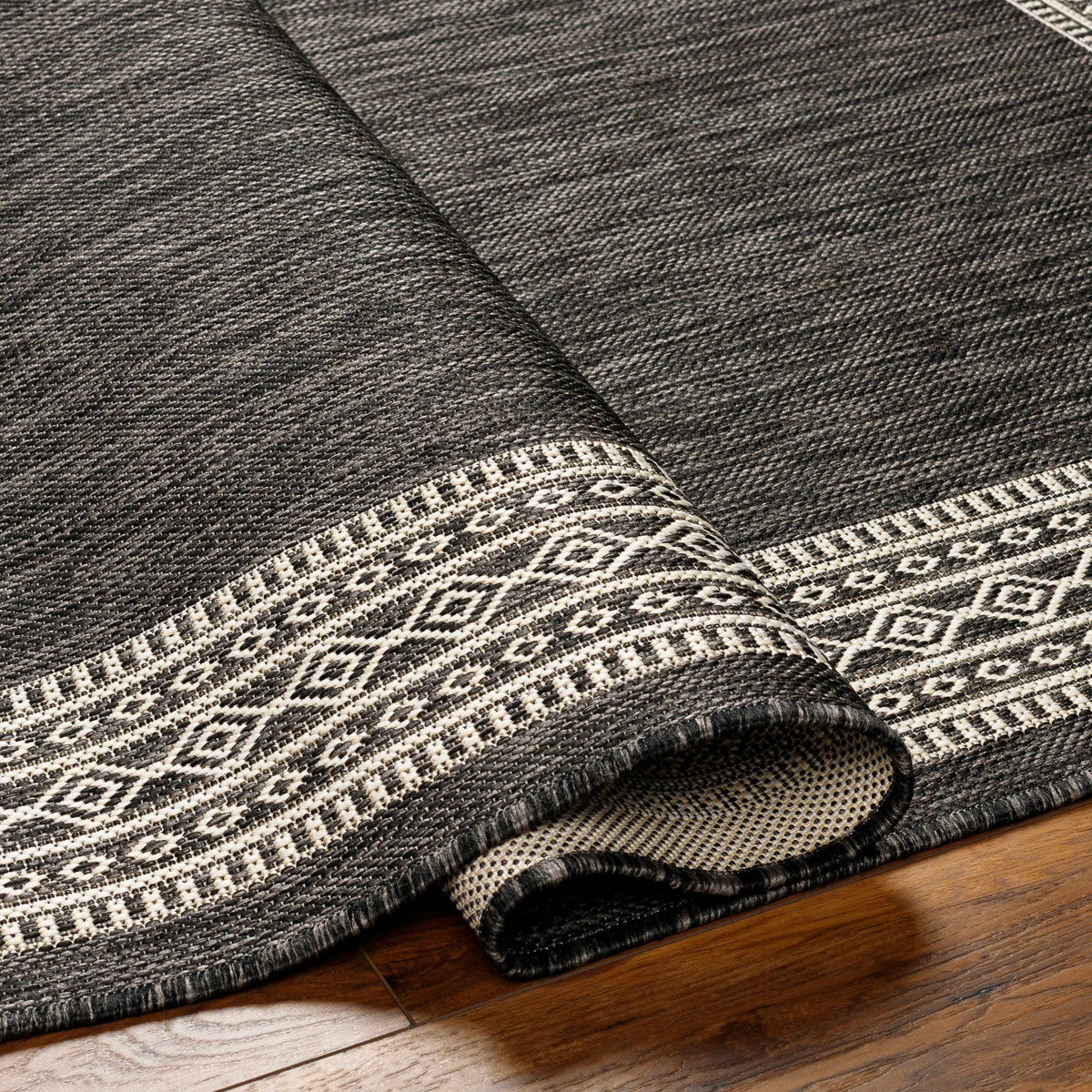 Aleli Black & White Outdoor Area Rug - Clearance