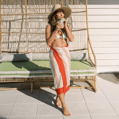 Cherry Pinstripe Sarong