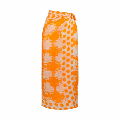Gold Palm Geo with Gold Dot Sarong