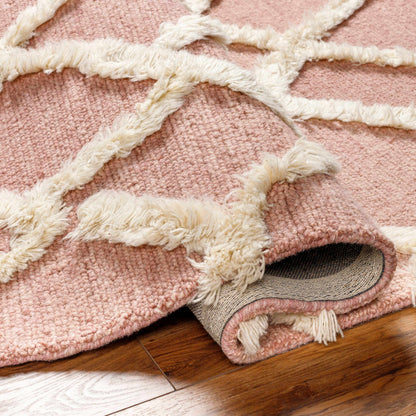 Adica Pink Wool Area Rug