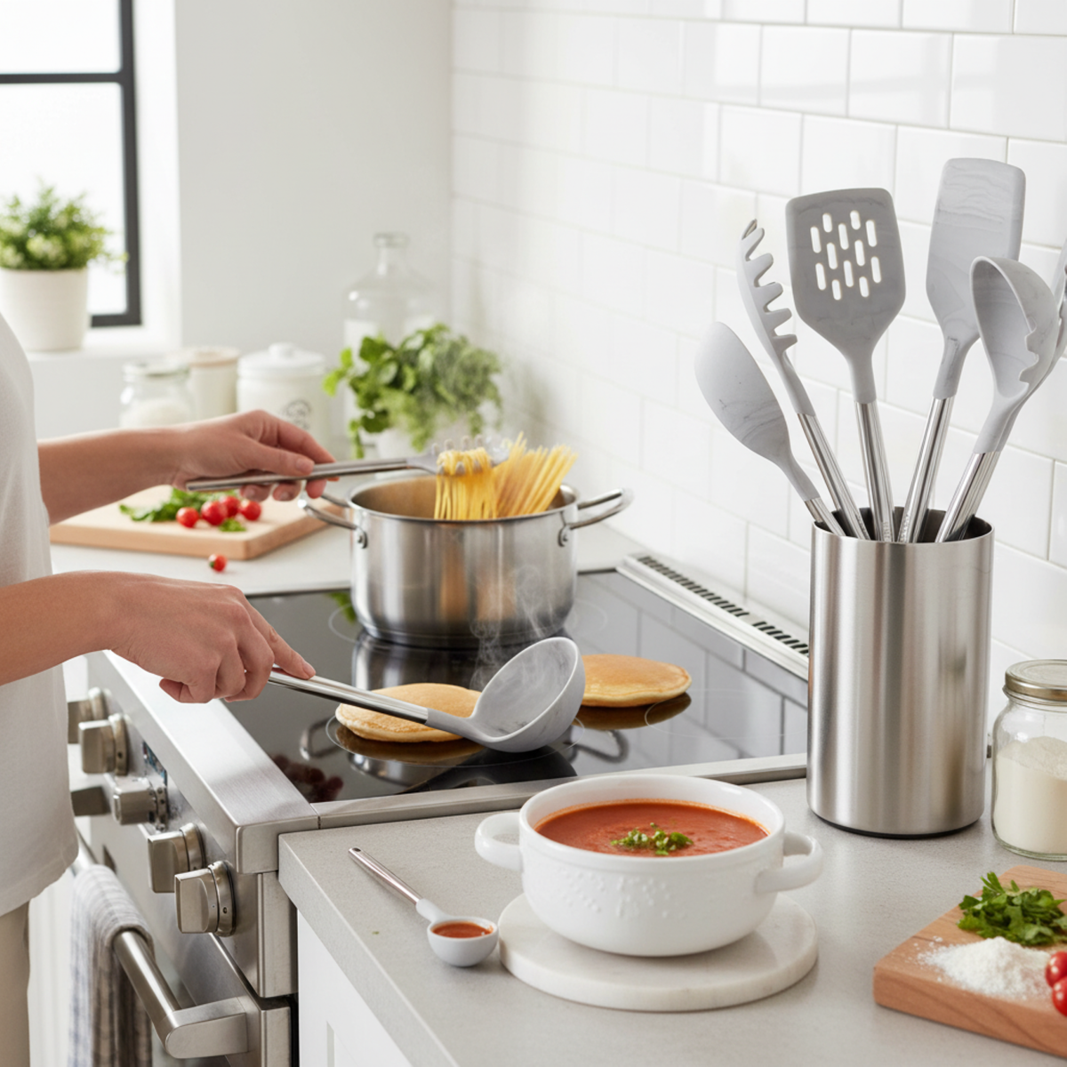 Art+Cook 6PC AC Signature Utensil Set-Silver