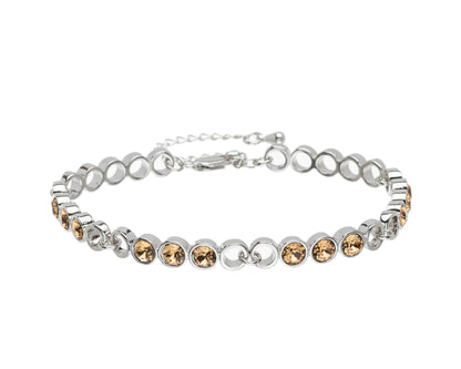 Adjustable Circular Linked Bracelet with Swarovski Crystals by callura