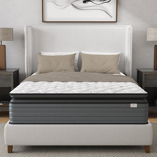 14 Inch Pillow Top Medium Firm Hybrid Made In The USA Mattress In A Box